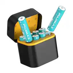 Walmart GVQ 8-Pack AA Rechargeable Batteries with Fast Charger, 3400mWh 1.5V Lithium offer