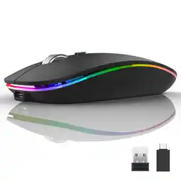 Walmart Uiosmuph Wireless Mouse LED Rechargeable Silent Computer Mouse with USB Receiver and Type C Adapter offer
