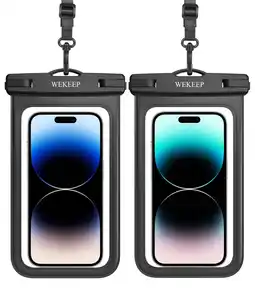 Walmart WEKEEP Waterproof Phone Pouch 2 Pack, IPX8 Cellphone Dry Bag Beach Essentials for Cruise Travel offer