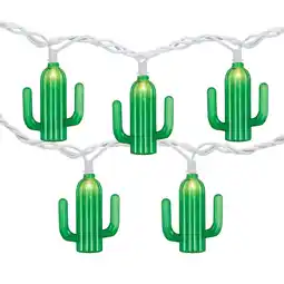 Walmart Northlight Green Cactus Patio Light Set - 6' White Wire - 10ct offer