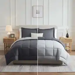 Walmart Nestl 3-Piece Soft Down Alternative Reversible King Comforter Set, King/Cal King, Navy & Sage offer