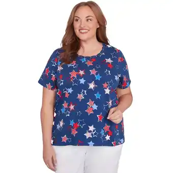 Walmart Alfred Dunner Womens Plus-Size Star Studded Tee offer