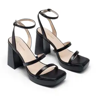 Walmart BURUDANI Women's Chunky Platform Heel Open Toe Ankle Strap Strappy Sandals Dress Shoes offer