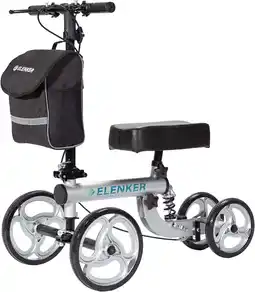 Walmart ELENKER Knee Scooter Steerable Deluxe Medical Knee Walkerfor Foot Injury Crutch Alternative Silver offer