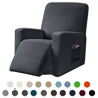 Walmart Subrtex Recliner Slipcover with Pockets Stretch Furniture Chair Cover, Gray offer