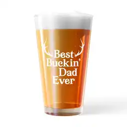 Walmart Best Buckin Dad Ever Pint Glass Funny Fathers Day Hunting Antlers Graphic Novelty Cup-16 oz offer