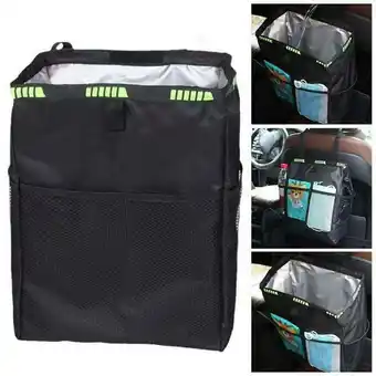 Walmart Car Trash Bag Litter Can Garbage Bin Seat Organizer Storage Box Waterproof for Van Truck Universal offer