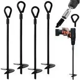 Walmart Ground Anchor, 38.1 cm, Heavy Duty, Protection of Burrows, Tents, Swings, Trampoline, 4 Pieces offer