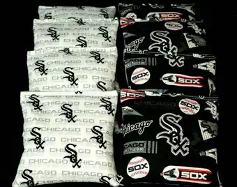 Walmart BackYardGamesUSA Cornhole Bean Bags Regulation Black & White Baseball offer
