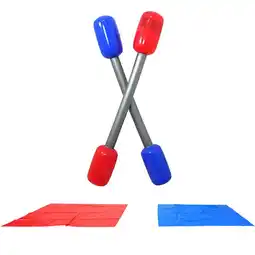 Walmart INFLATABLE OUTDOOR GLADIATORS STYLE PUGIL STICKS & MATS GAME SET CHILDREN U2G8 offer