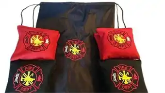 Walmart Fire Fighter Corn hole Bags with Carrying Case offer