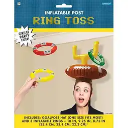 Walmart amscan 275265 Inflatable Football Ring Toss Post Hat, 1ct, Multi Color offer
