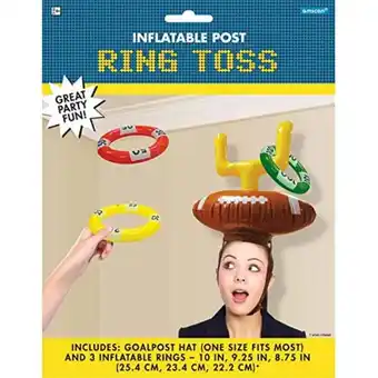 Walmart amscan 275265 Inflatable Football Ring Toss Post Hat, 1ct, Multi Color offer