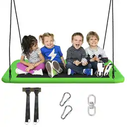 Walmart Spaco 60 Inches Platform Tree Swing Outdoor with 2 Hanging Straps-Green offer