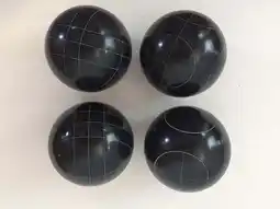 Walmart Listing - Pack of 4-107mm Bocce Balls (5 of 8) - Black with 2 Different Scoring Patterns offer