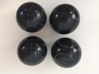 Walmart Listing - Pack of 4-107mm Bocce Balls (5 of 8) - Black with 2 Different Scoring Patterns offer