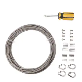 Walmart MLINS Fixed Double Pulleys Galvanized Steel Wire Rope Kit Trellis offer