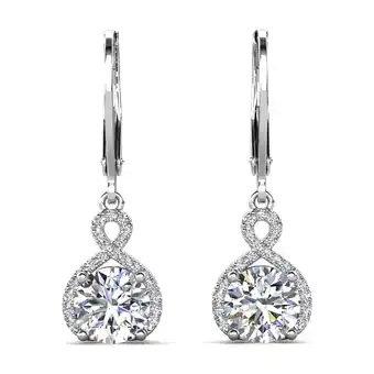 Walmart Cate & Chloe Alessandra 18k White Gold Plated Earrings with Simulated Diamond Crystals for Women offer