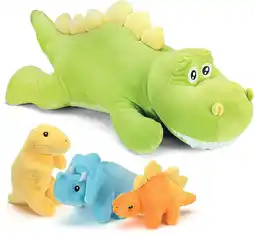 Walmart Prextex Dinosaur Plush Pillow with 3 Cute Baby Dinosaur Hatchlings Inside, Great Gift for Kids offer