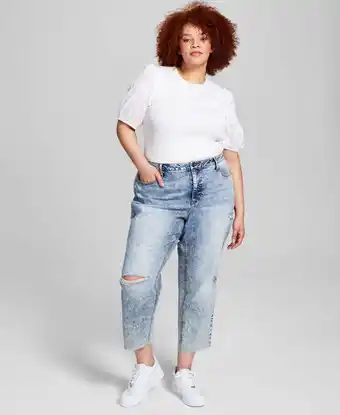 Walmart Now This Trendy Plus Size Mom Jeans Bosko Wash 24W offer