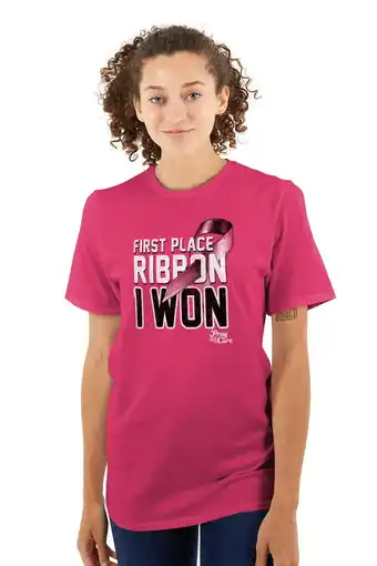 Walmart First Place Pink Ribbon I Won Warrior Women Plus Size Graphic Tee Tees Brisco Brands 3X offer