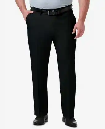 Walmart Haggar Mens BT Premium Comfort Classic Fit Flat Front Expandable Waist Pant offer