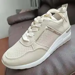 Walmart Tawop Women Shoes Womens Shoes Casual Wedge Sneaker Mesh Lace Beige Size 5.5 offer