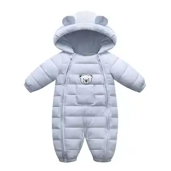 Walmart Jackets for Girls Romper Hoodie Ears Clothes Cartoon Solid Baby Boys Coat Light blue 18-24 Months offer