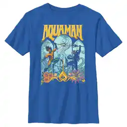 Walmart Boy's Aquaman and the Lost Kingdom Retro Window Poster Graphic Tee Royal Blue X Large offer