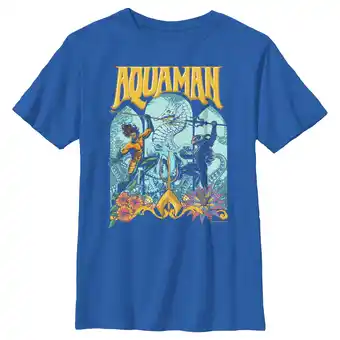 Walmart Boy's Aquaman and the Lost Kingdom Retro Window Poster Graphic Tee Royal Blue X Large offer