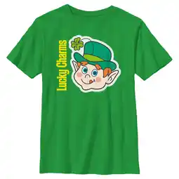 Walmart Boy's Lucky Charms Leprechaun Face Graphic Tee Kelly Green Large offer