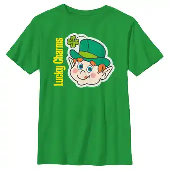 Walmart Boy's Lucky Charms Leprechaun Face Graphic Tee Kelly Green Large offer