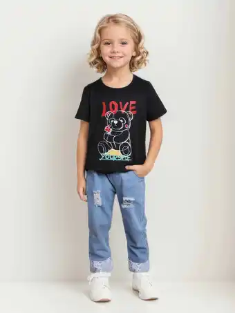 Walmart CARETOO Toddler Girl Clothes Set Infant Outfit T-Shirt Jeans Cotton Fabric Summer Comfort Clothing offer