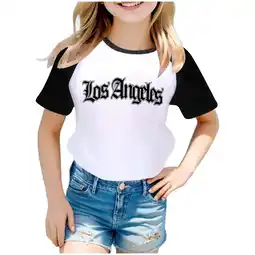 Walmart ZPWKLM ZPWKLM Tees For Child City Print Raglan Short Sleeve Crewneck Top For Kids size 2-3T offer