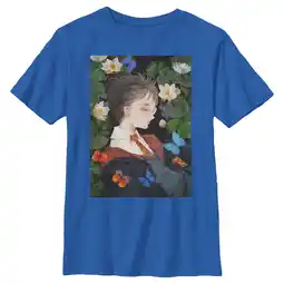 Walmart Boy's Harry Potter Artistic Harry in Lily Pads Graphic Tee Royal Blue X Small offer