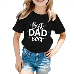 Walmart ZPWKLM Tops For Kid Cute Letter Printed Solid Color Short Sleeve Clothing For Kids size 18-24M offer