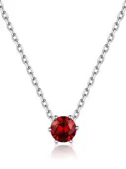 Walmart Suplight 925 Sterling Silver 6 Prong Birthstone Necklace, Dainty Small Crystal Jewelry for Women offer