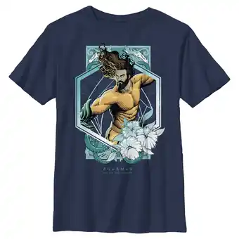 Walmart Boy's Aquaman and the Lost Kingdom Floral Portrait Graphic Tee Navy Blue X Large offer