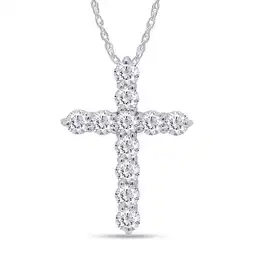 Walmart Moissanite Cross Pendant Necklace 3.0 Carats Brilliant Cut DVVS1 Sterling Silver offer