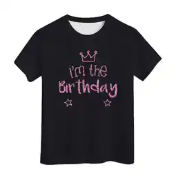 Walmart ZPWKLM Cute Shirt For Infnat Short Sleeve Print Summer Crewneck Basic Clothes For Newborns size 3-4T offer