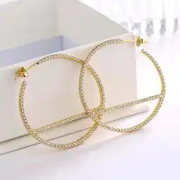 Walmart 14K Gold Hoop Earring with posts and crystals from Swarovski offer