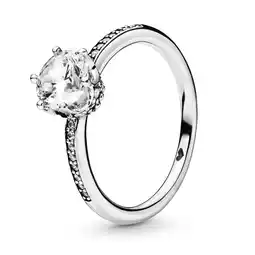 Walmart PANDORA Clear Sparkling Crown Ring - Size: 50 offer