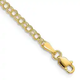 Walmart Primal Gold 14 Karat Yellow Gold 3mm Solid Double Link Charm Bracelet offer