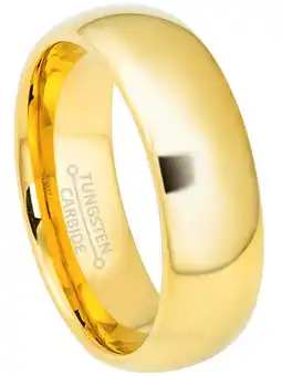 Walmart Jewelry Avalanche Classic Dome Yellow Gold Ion Plated Tungsten Carbide Wedding Band, 7mm offer
