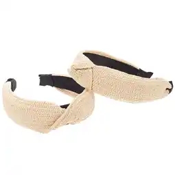 Walmart unbranded 2 Pcs Straw Hairband Bandanas Headbands Ribbon Women's Beige offer
