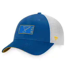 Walmart Men's Fanatics Blue/White St. Louis Blues Authentic Pro Trucker Snapback Hat offer