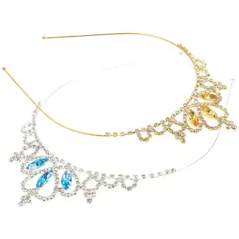 Walmart 2 Pcs Rhinestone Crowns Headbands Princess-crown for Girls Bejeweled Newborn Bows offer