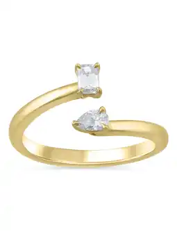 Walmart Brilliance Fine Jewelry 1/3 Ct Lab Grown Diamond Toi-et-Moi Women Ring 14K Gold Plated Silver offer