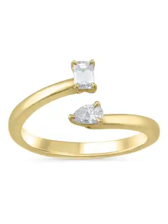 Walmart Brilliance Fine Jewelry 1/3 Ct Lab Grown Diamond Toi-et-Moi Women Ring 14K Gold Plated Silver offer