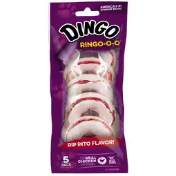 Walmart Dingo Ring-O-O Dry Chews for Dogs Made with Real Chicken, 5 Treats offer